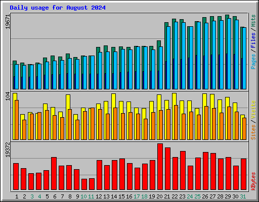 Daily usage for August 2024
