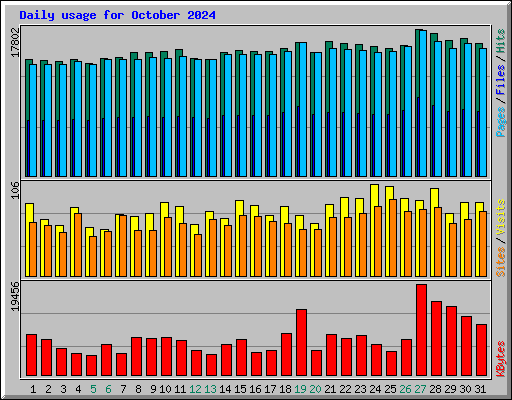 Daily usage for October 2024