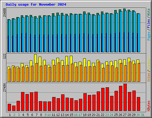 Daily usage for November 2024
